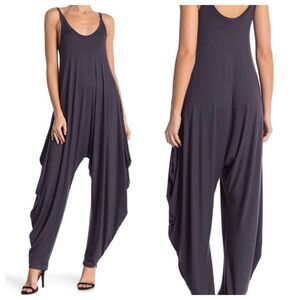 Oober Swank Sleeveless Harem Jumpsuit Charcoal Grey Size XS